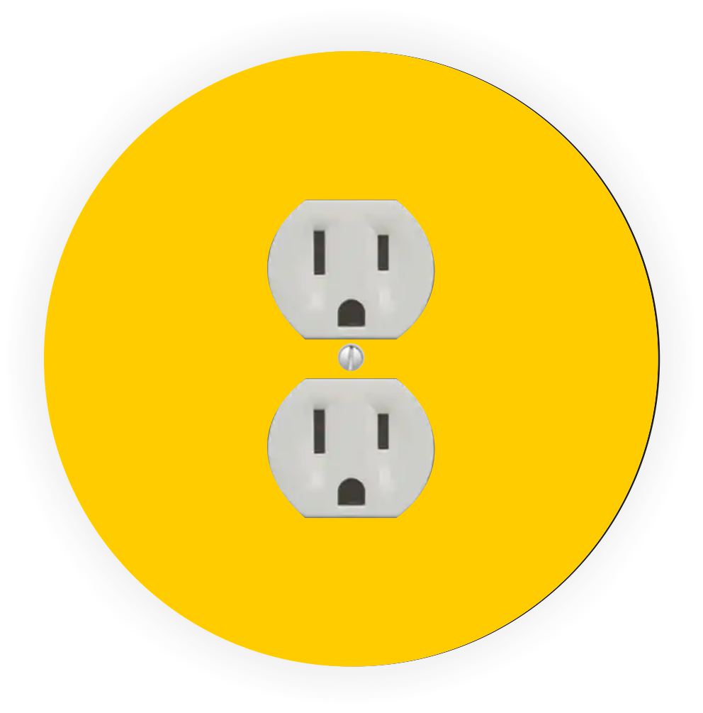 Sam Sandor - Yellow Design - Round Light Switch Plate Cover - Outlet Cover