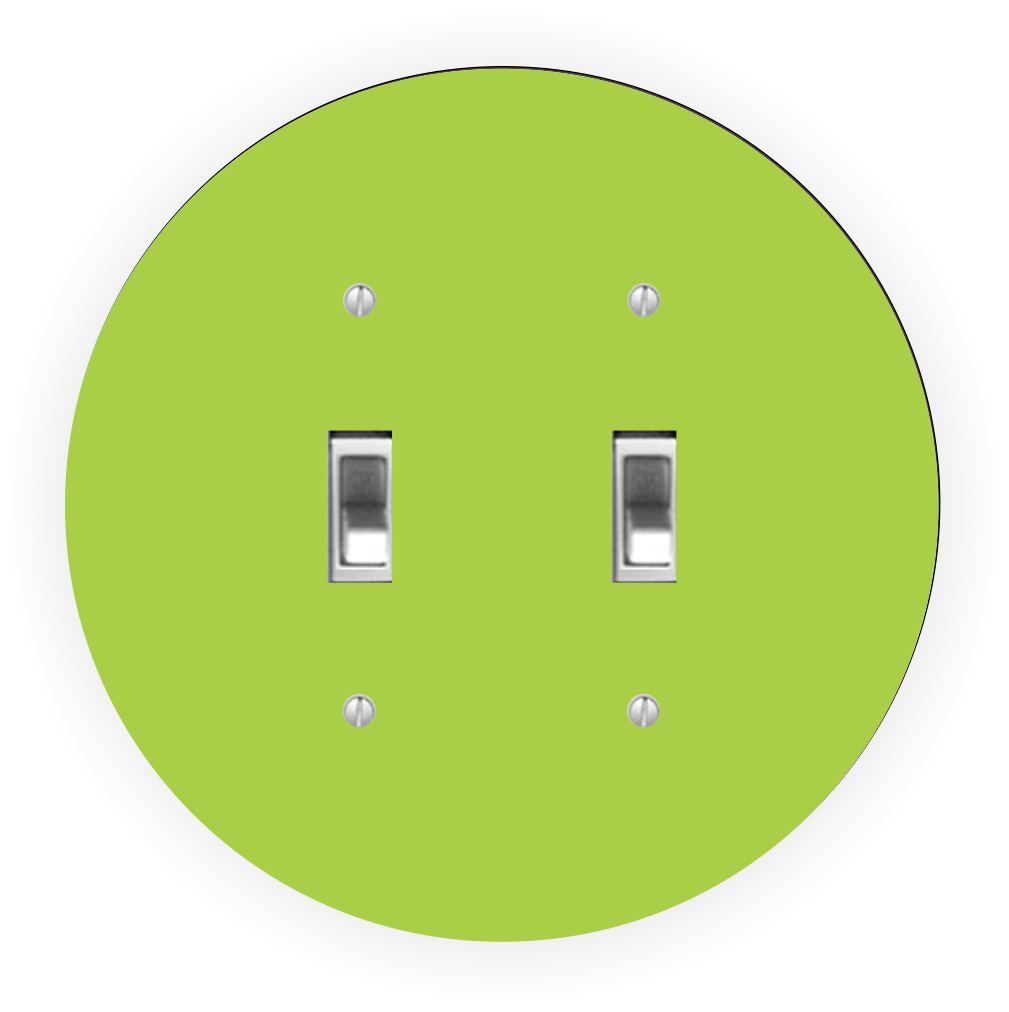 Sam Sandor - Green Design - Round Light Switch Plate Cover - Double Toggle