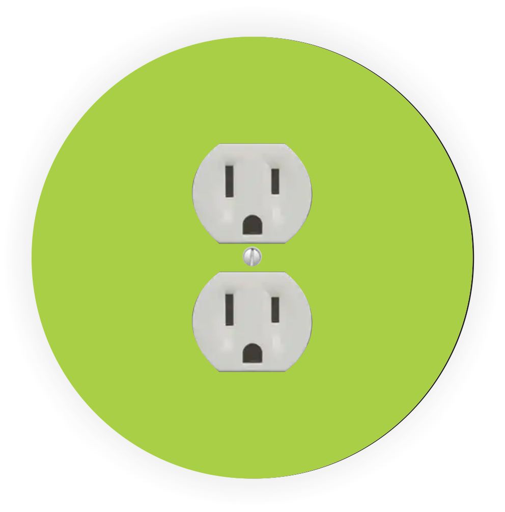 Sam Sandor - Green Design - Round Light Switch Plate Cover - Outlet Cover