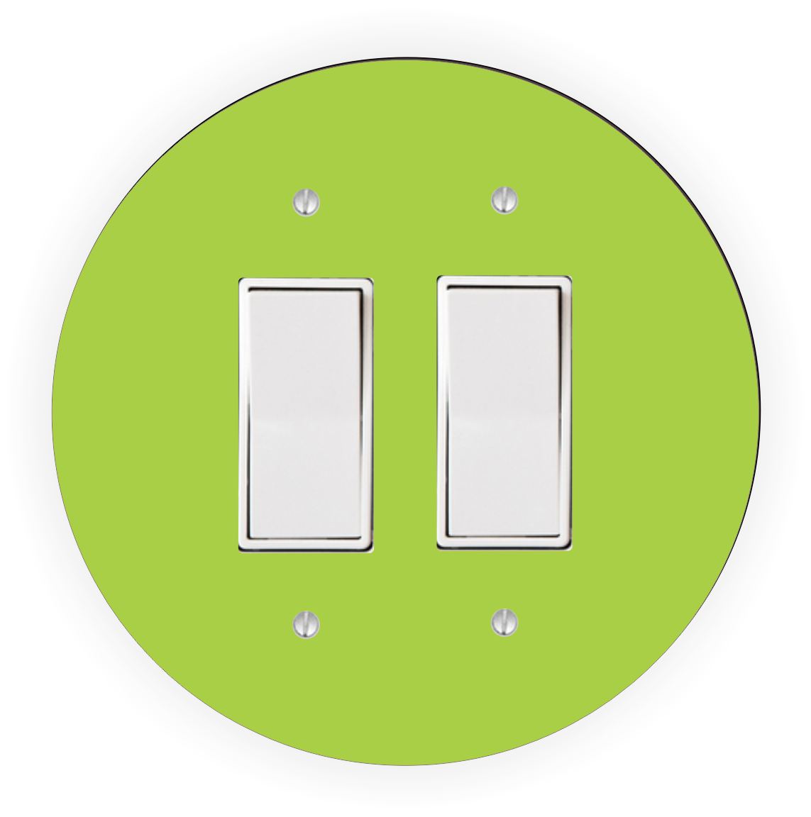 Sam Sandor - Green Design - Round Light Switch Plate Cover - Double Rocker