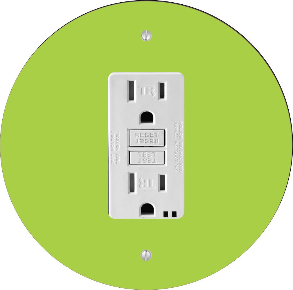 Sam Sandor - Green Design - Round Light Switch Plate Cover - GFI