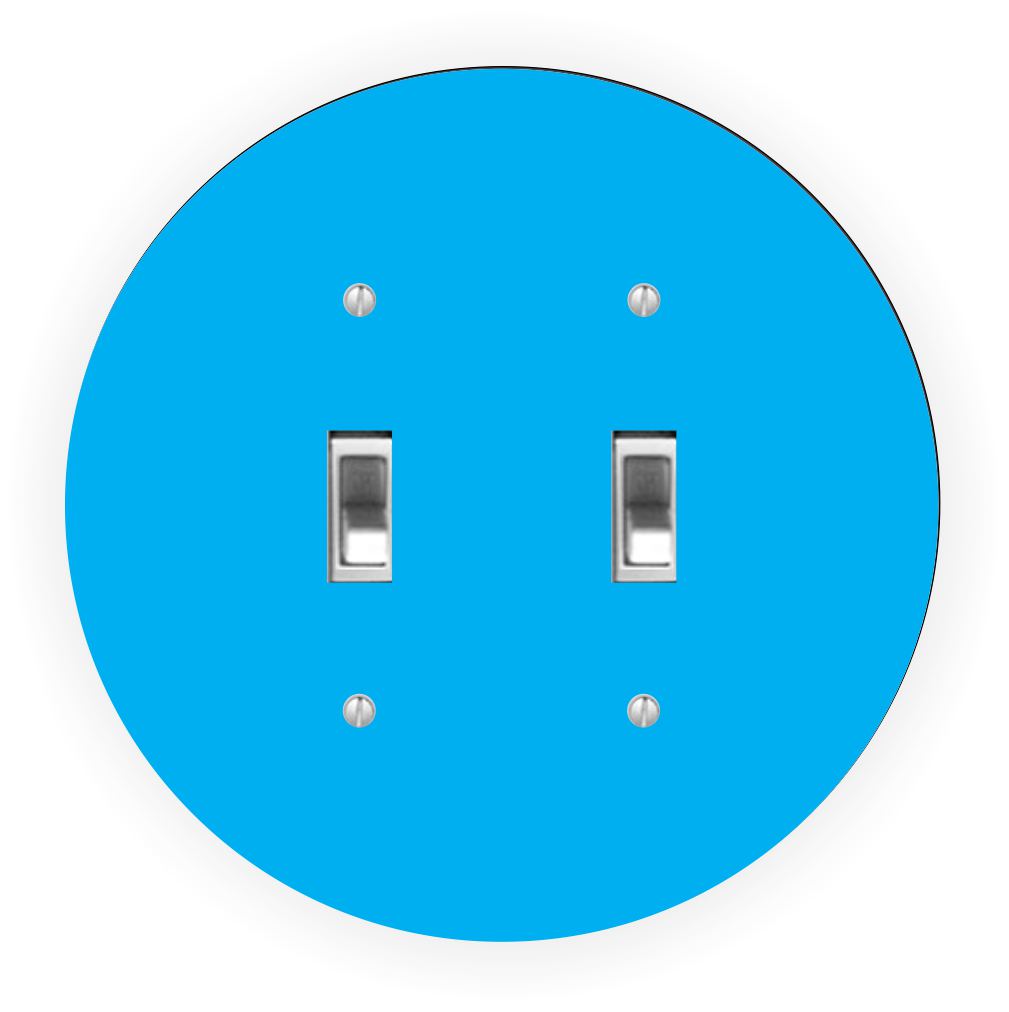 Sam Sandor - Blue Design - Round Light Switch Plate Cover - Double Toggle