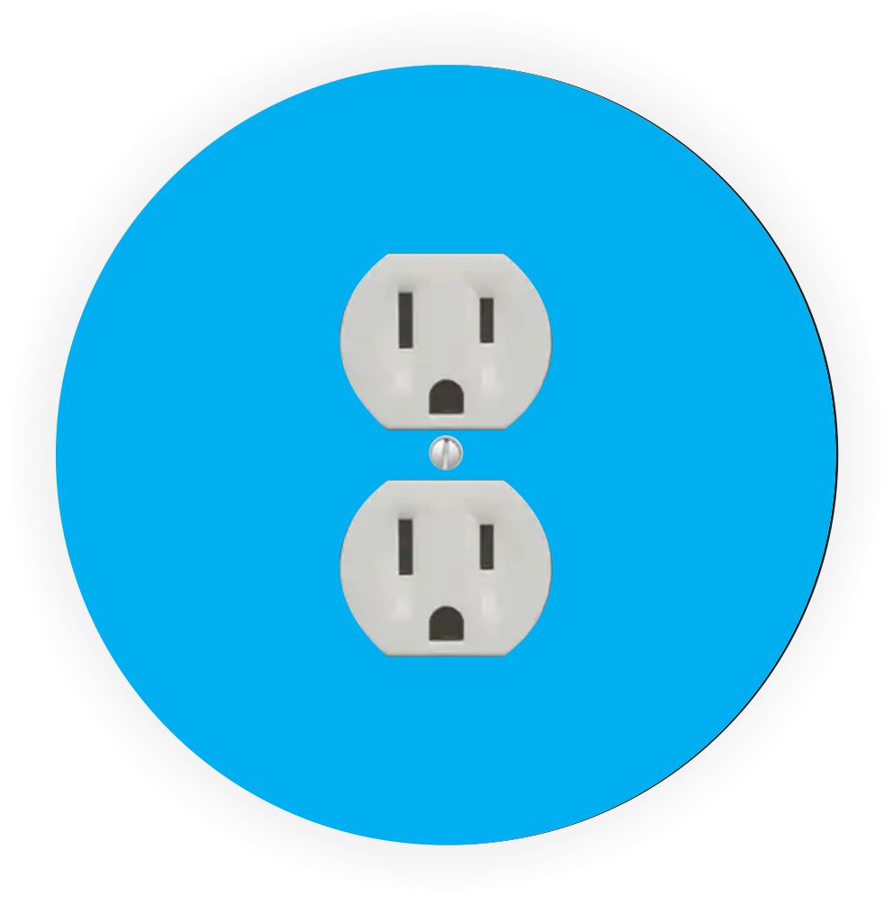 Sam Sandor - Blue Design - Round Light Switch Plate Cover - Outlet Cover