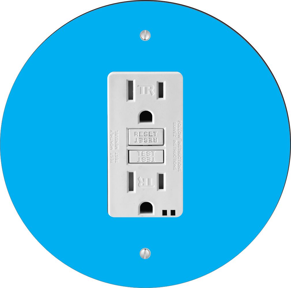 Sam Sandor - Blue Design - Round Light Switch Plate Cover - GFI