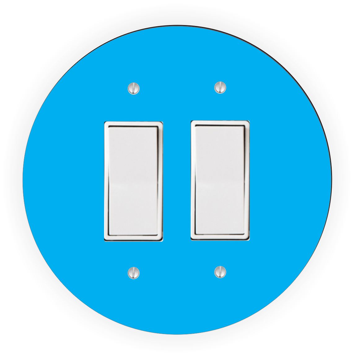 Sam Sandor - Blue Design - Round Light Switch Plate Cover - Single Rocker