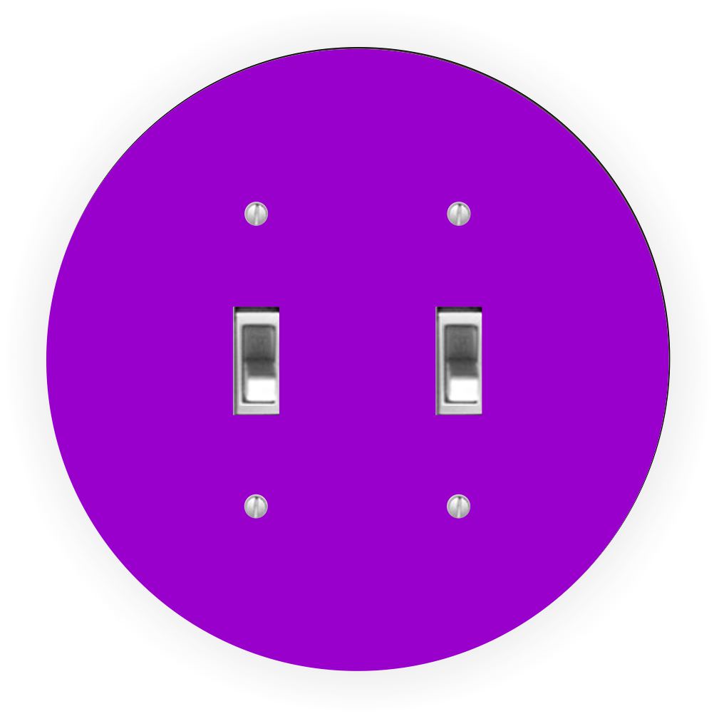 Sam Sandor - Purple Design - Round Light Switch Plate Cover - Double Toggle