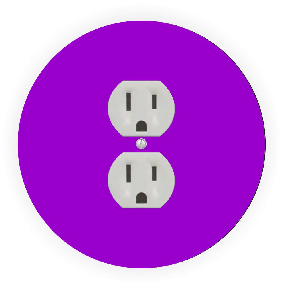 Sam Sandor - Purple Design - Round Light Switch Plate Cover - Outlet Cover