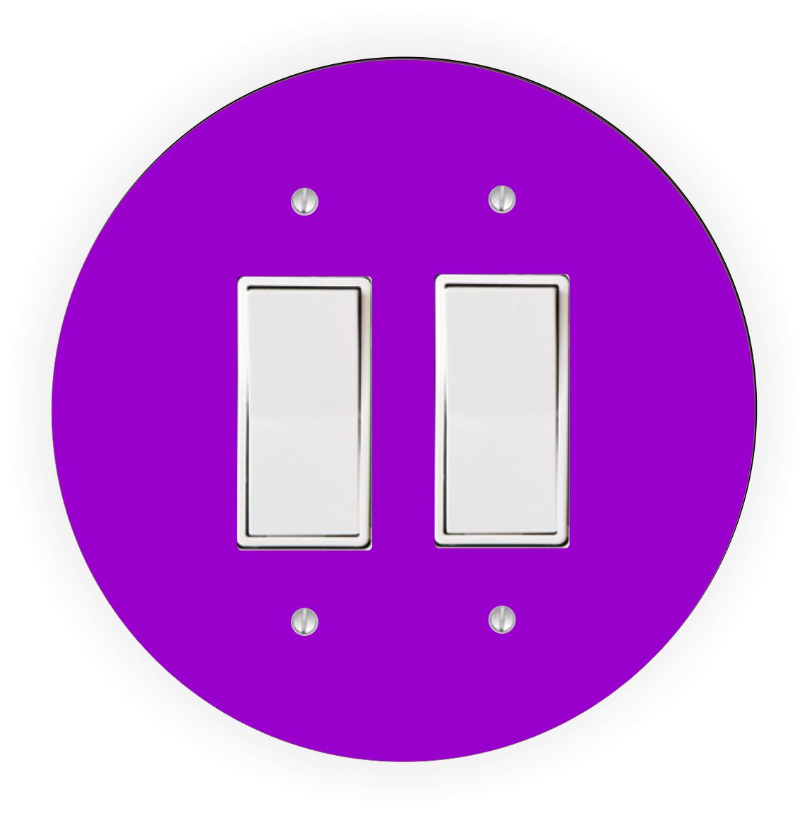 Sam Sandor - Purple Design - Round Light Switch Plate Cover - Double Rocker