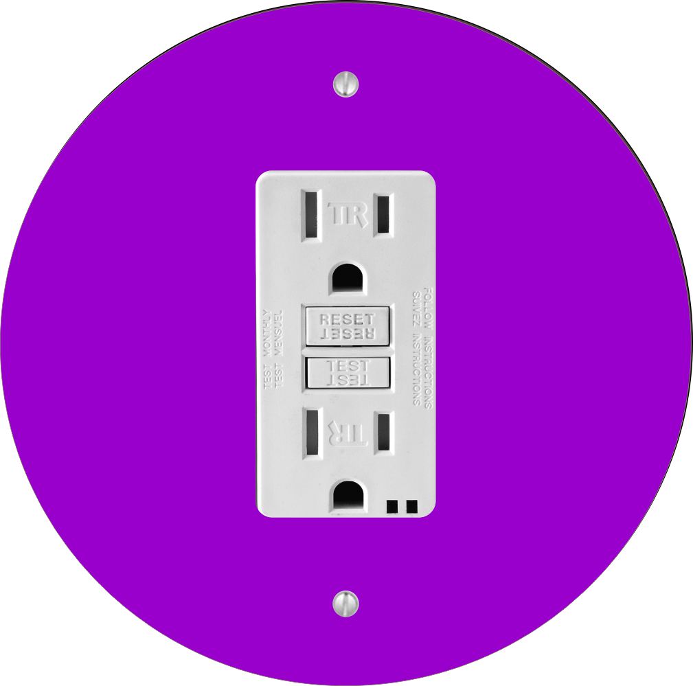 Sam Sandor - Purple Design - Round Light Switch Plate Cover - GFI