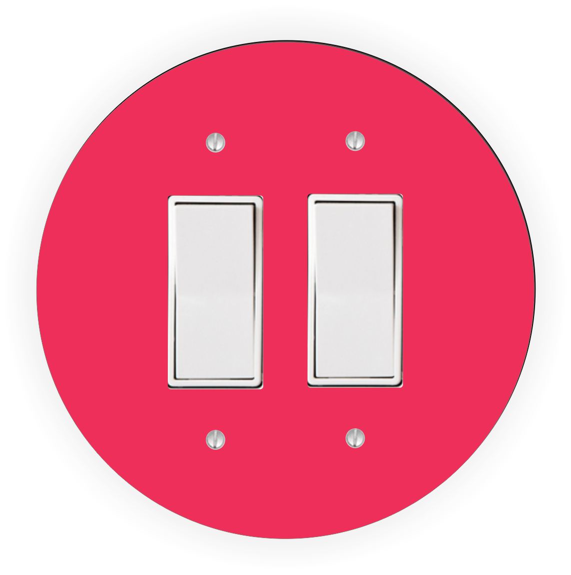 Sam Sandor - Rose Design - Round Light Switch Plate Cover - Double Rocker