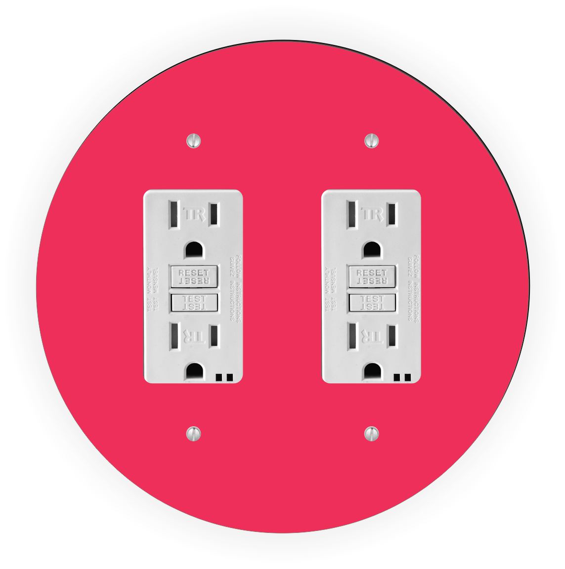 Sam Sandor - Rose Design - Round Light Switch Plate Cover - Double GFI