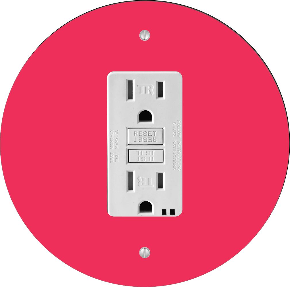 Sam Sandor - Rose Design - Round Light Switch Plate Cover - GFI