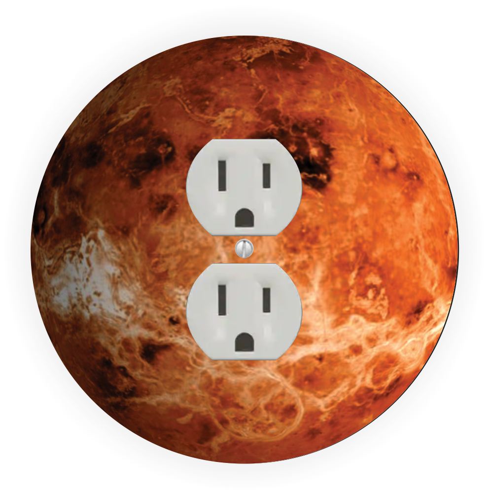 Sam Sandor - Planet Venus Design - Round Light Switch Plate Cover - Outlet Cover