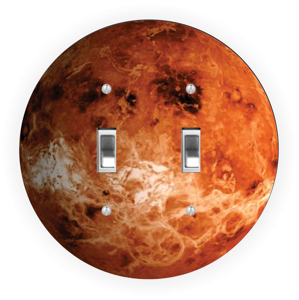 Sam Sandor - Planet Venus Design - Round Light Switch Plate Cover - Double Toggle