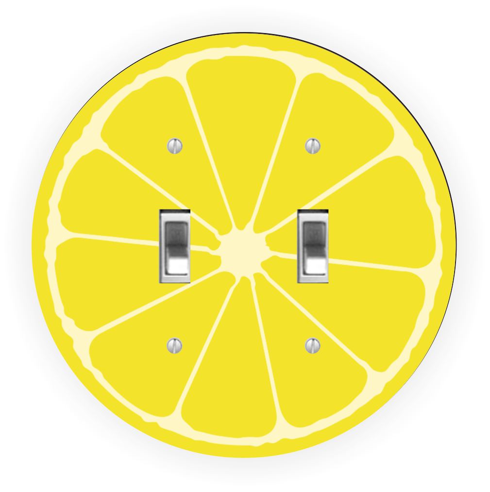 Sam Sandor - Lemon Slice Design - Round Light Switch Plate Cover - Double Toggle