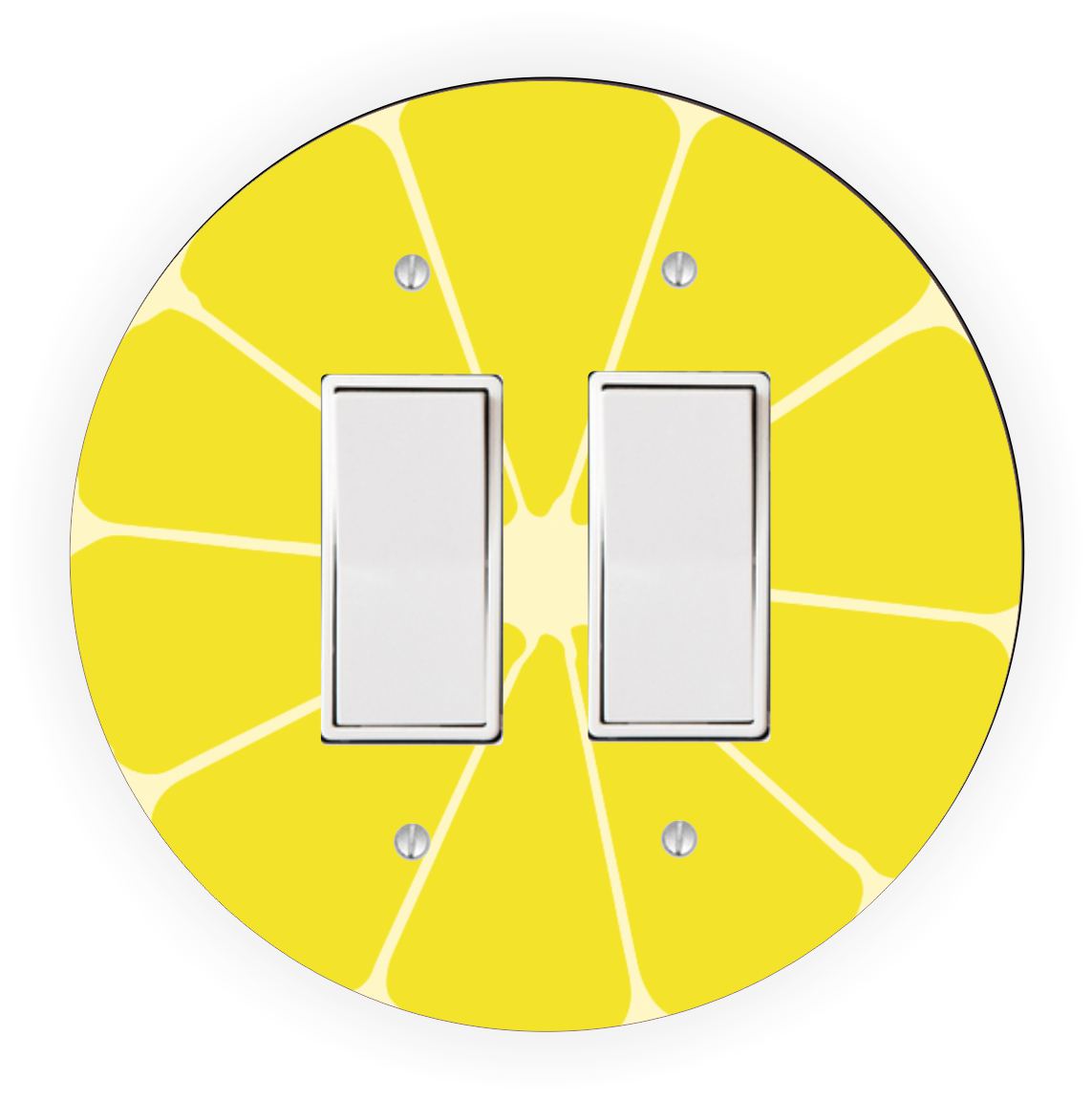 Sam Sandor - Lemon Slice Design - Round Light Switch Plate Cover - Single Rocker