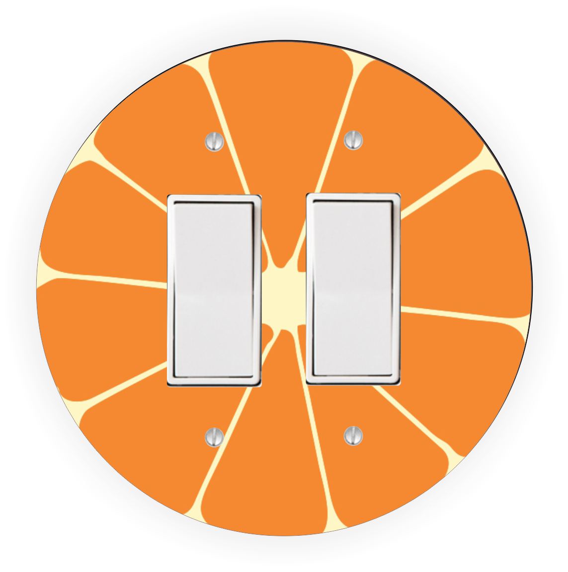 Sam Sandor - Orange Slice Design - Round Light Switch Plate Cover - Single Rocker