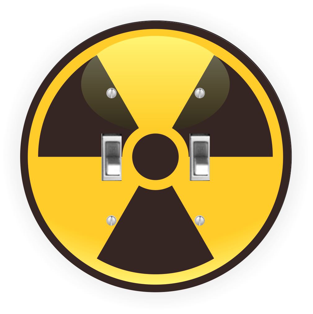 Sam Sandor - Radioactive Symbol Design - Round Light Switch Plate Cover - Double Toggle