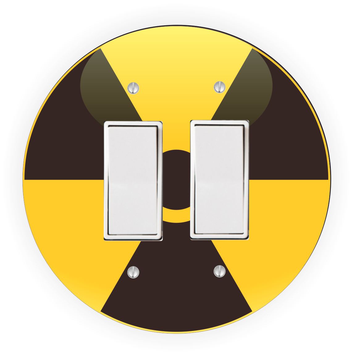 Sam Sandor - Radioactive Symbol Design - Round Light Switch Plate Cover - Single Rocker