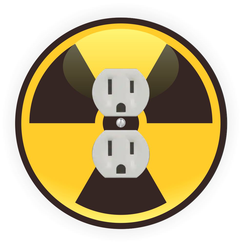 Sam Sandor - Radioactive Symbol Design - Round Light Switch Plate Cover - Outlet Cover