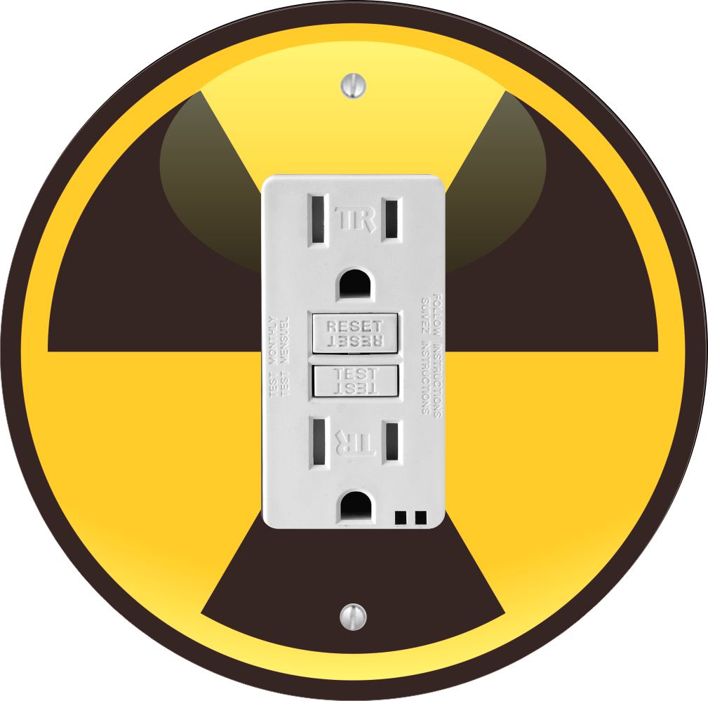 Sam Sandor - Radioactive Symbol Design - Round Light Switch Plate Cover - GFI