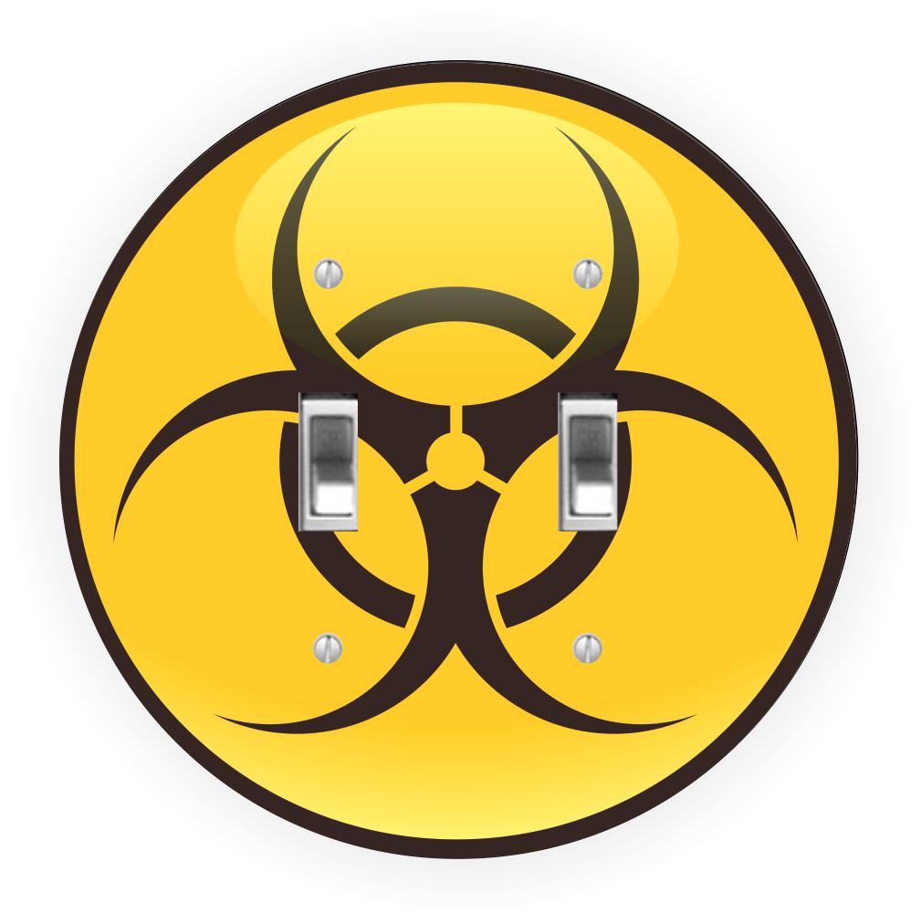 Sam Sandor - Biological Hazard Symbol Design - Round Light Switch Plate Cover - Double Toggle