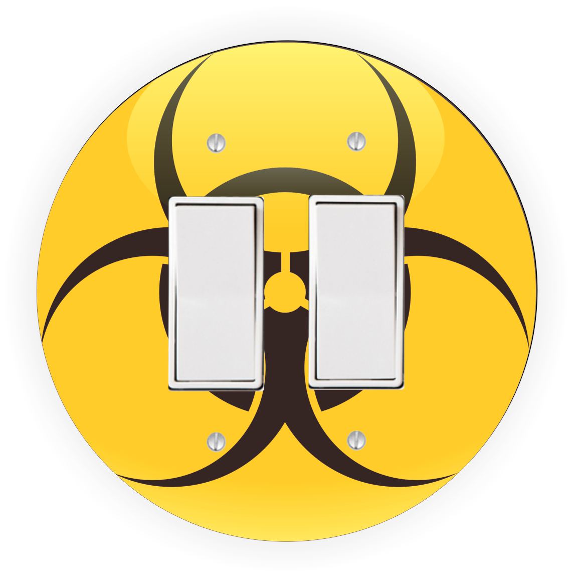 Sam Sandor - Biological Hazard Symbol Design - Round Light Switch Plate Cover - Double Rocker