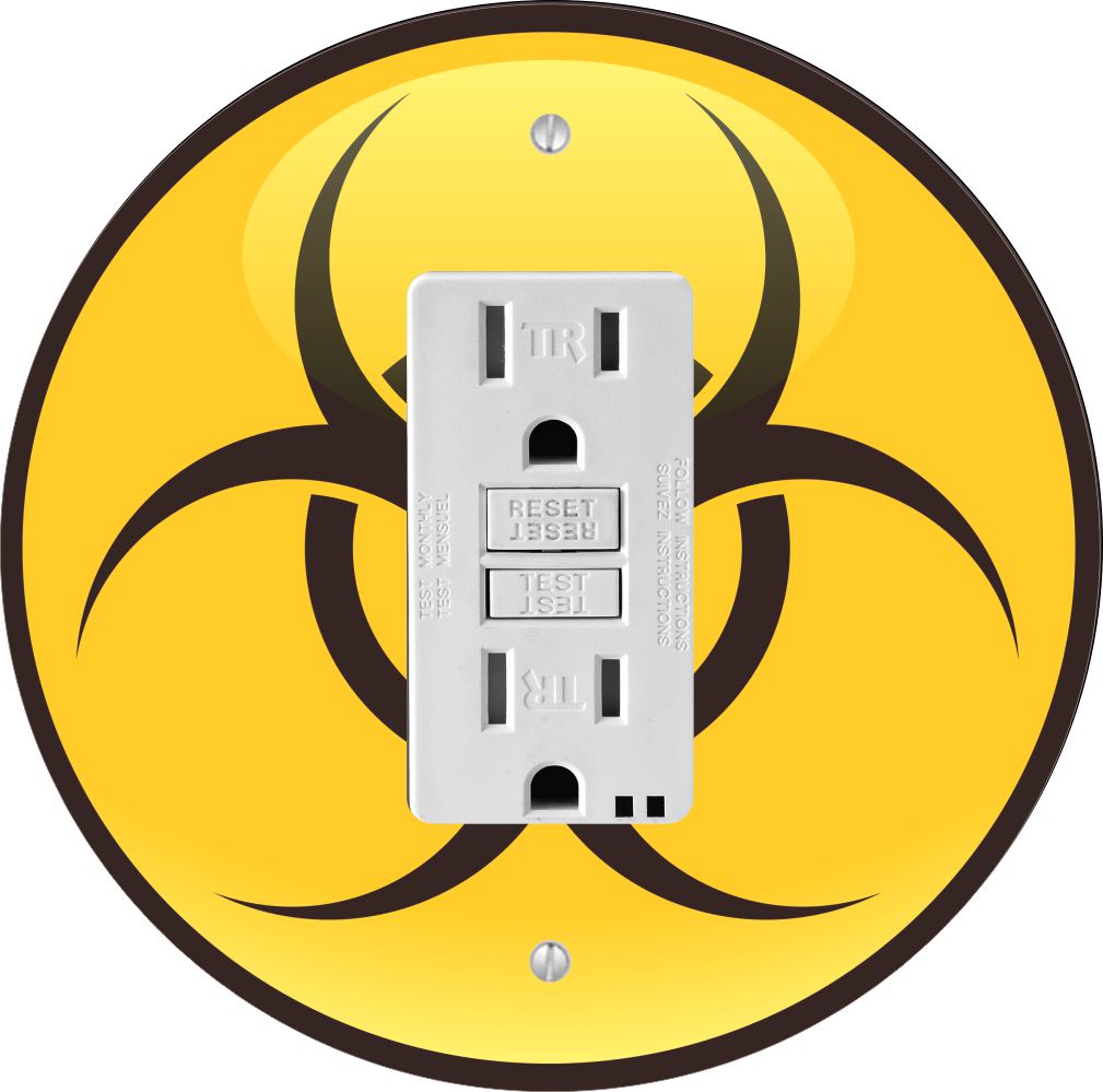 Sam Sandor - Biological Hazard Symbol Design - Round Light Switch Plate Cover - GFI