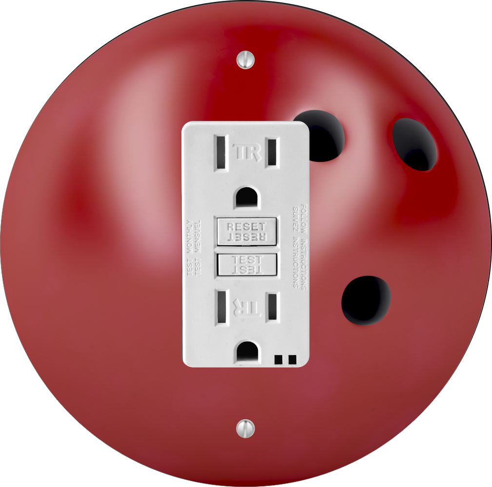 Sam Sandor - Red Bowling Ball Design - Round Light Switch Plate Cover - GFI