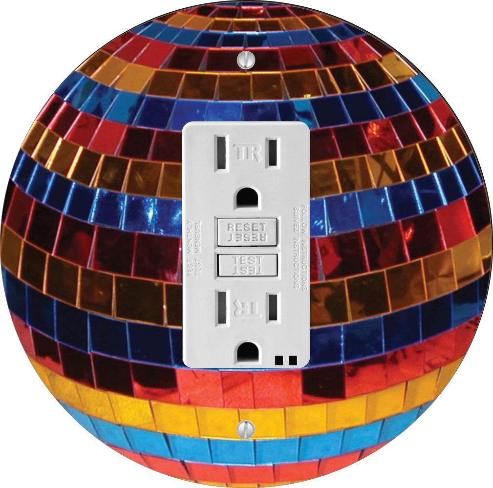 Sam Sandor - Discoball Design - Round Light Switch Plate Cover - GFI