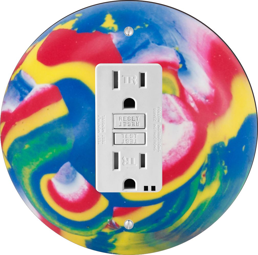 Sam Sandor - Bouncing Ball Design - Round Light Switch Plate Cover - GFI